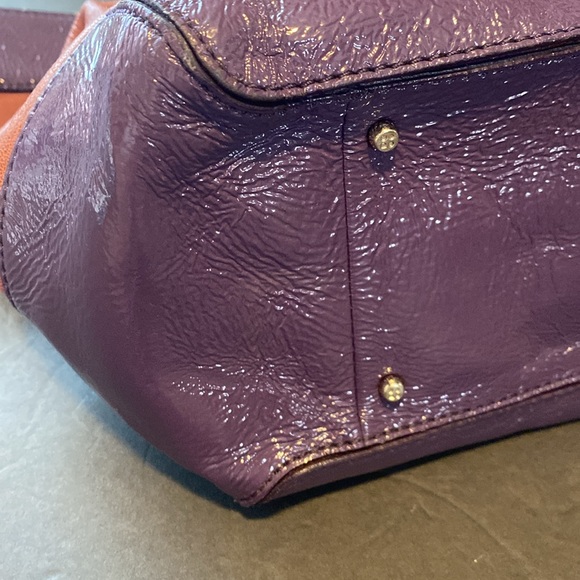** FLASH SALE**Noel Kate Spade  purple patent leather and brown tote - Picture 7 of 16